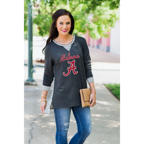 Gameday Couture You'll Be Back Striped Tunic - Alabama - Southern Ivy Boutique