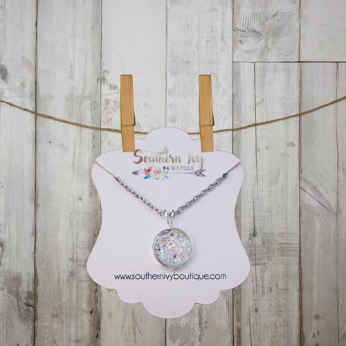 Opal & Silver Druzy Necklace - Southern Ivy Boutique