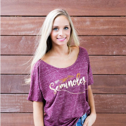 Kickoff Couture Play All Day Slouchy Top - Florida State - Southern Ivy Boutique