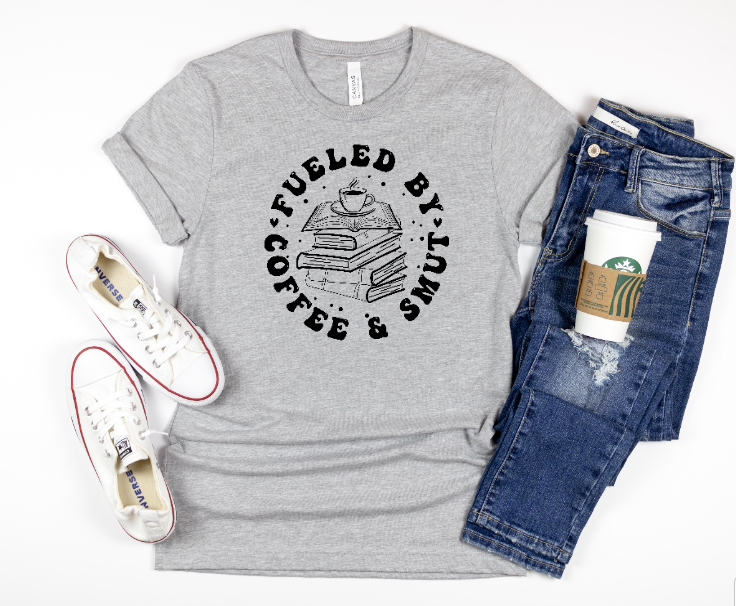 Fueled by Coffee and Smut Tee l Crewneck T-shirt