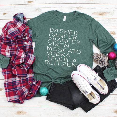 Boozy Reindeer Long Sleeve T-Shirt - Southern Ivy Boutique