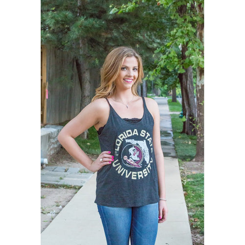 Kickoff Couture Lazy Daze Slouchy Tank - Florida State - Southern Ivy Boutique