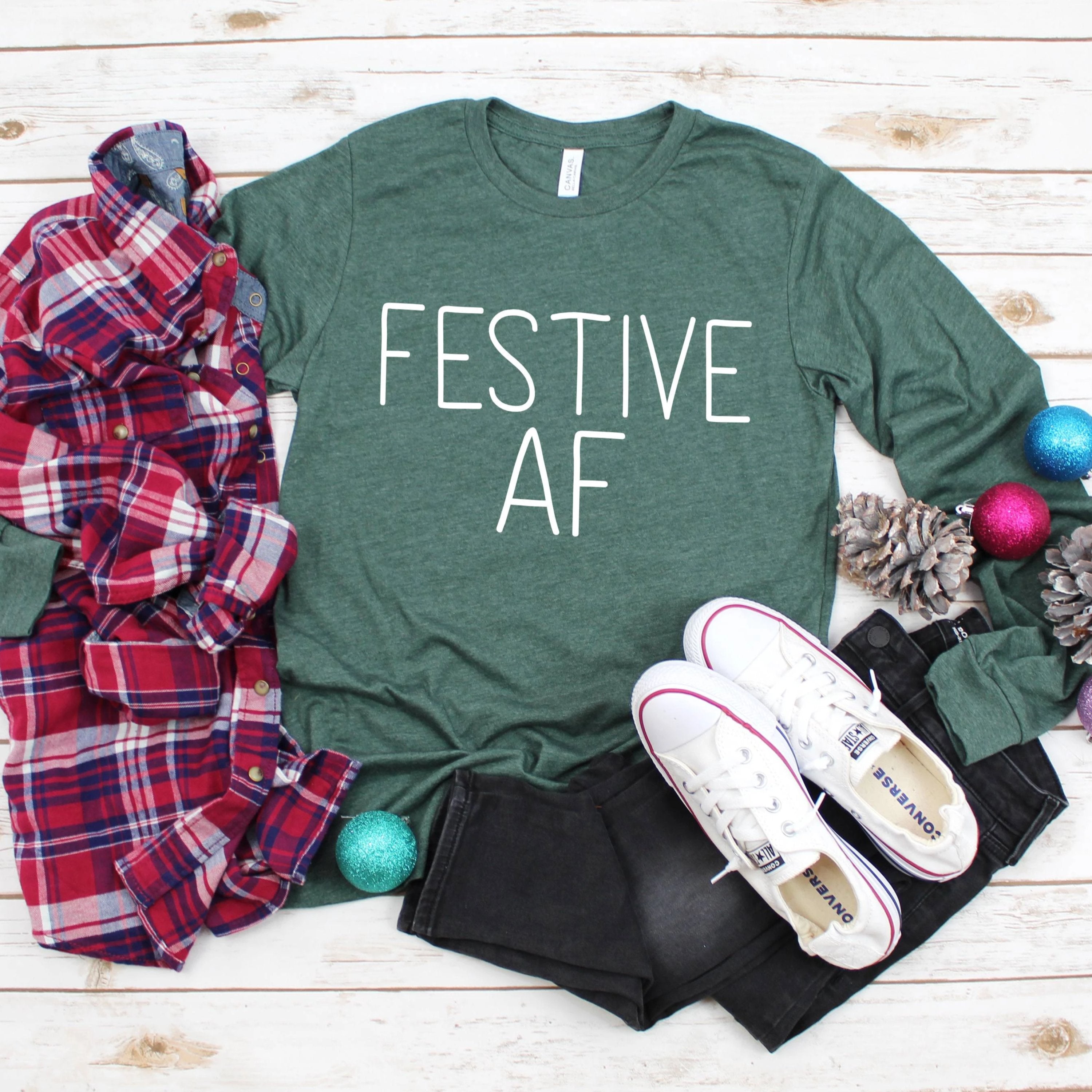 Festive AF Long Sleeve T-Shirt - Southern Ivy Boutique