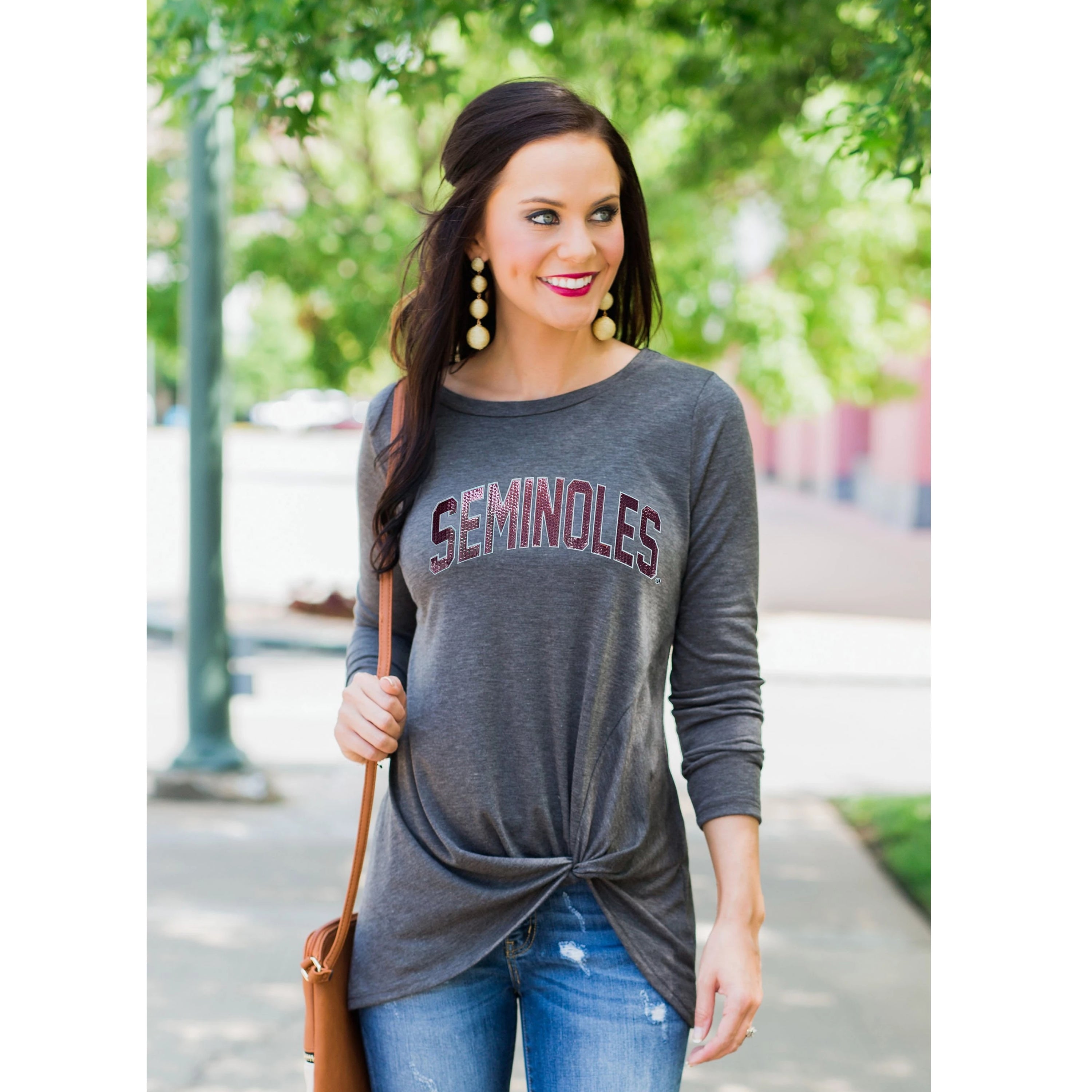 Gameday Couture Always By Your Side Knotted Top - Florida State - Southern Ivy Boutique