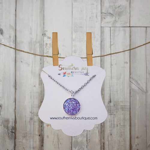 Lavender & Silver Druzy Necklace - Southern Ivy Boutique