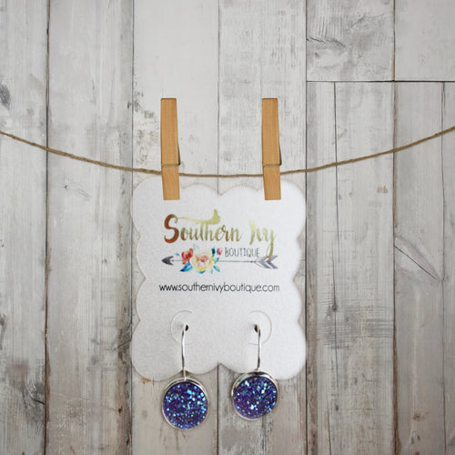 Lavender & Silver Dangle Druzy Earring - Southern Ivy Boutique