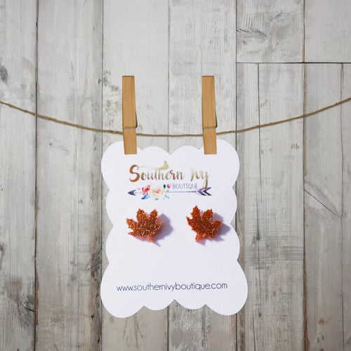 Fall Is In The Air Leaf Earrings - Orange - Southern Ivy Boutique