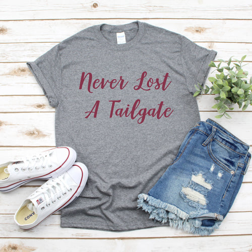 Never Lost A Tailgate T-Shirt - Southern Ivy Boutique