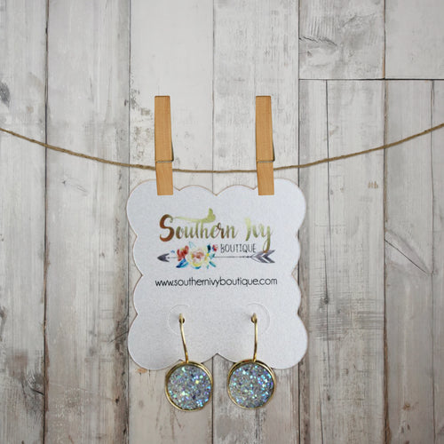 Opal & Gold Dangle Druzy Earring - Southern Ivy Boutique