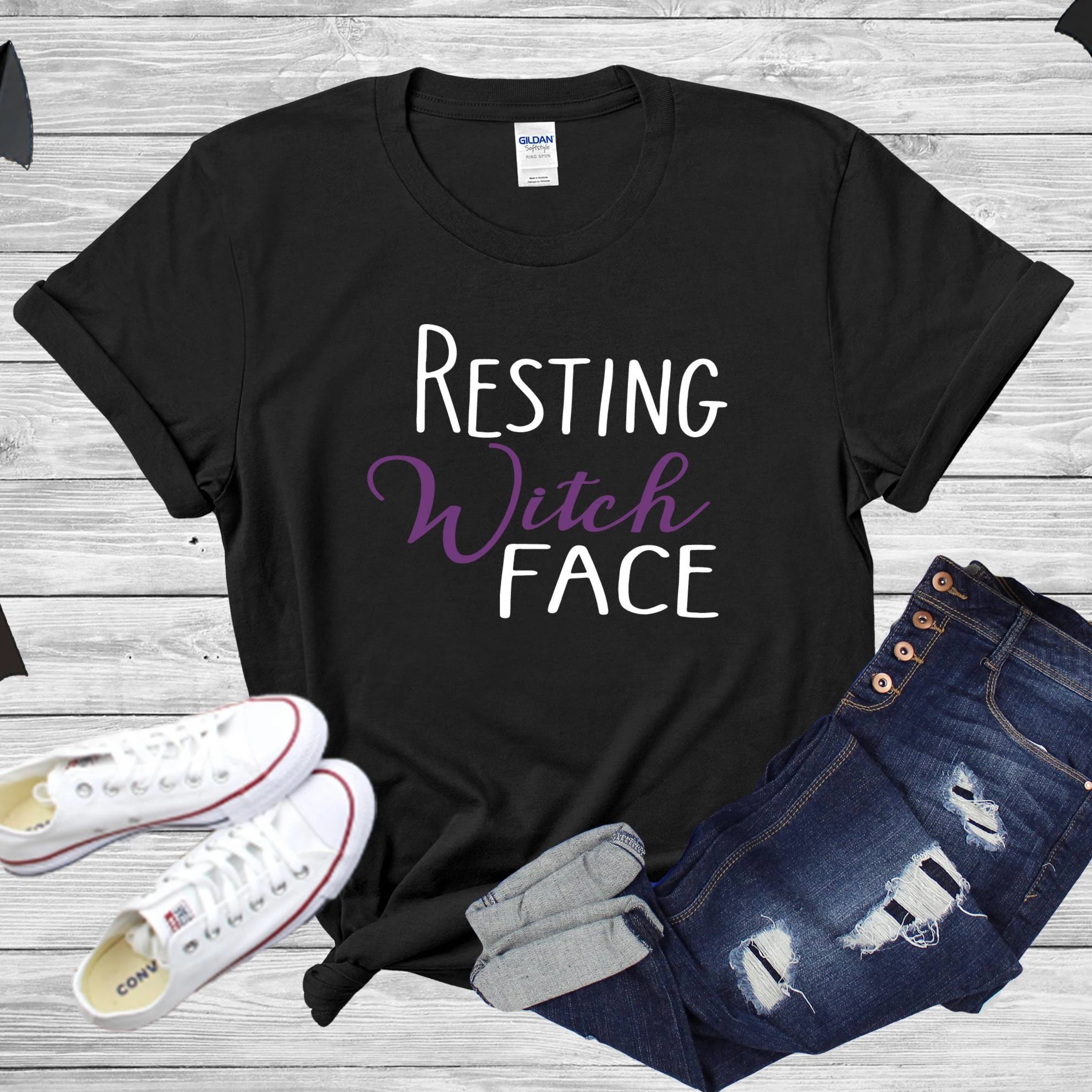 Resting Witch Face T-Shirt - Southern Ivy Boutique