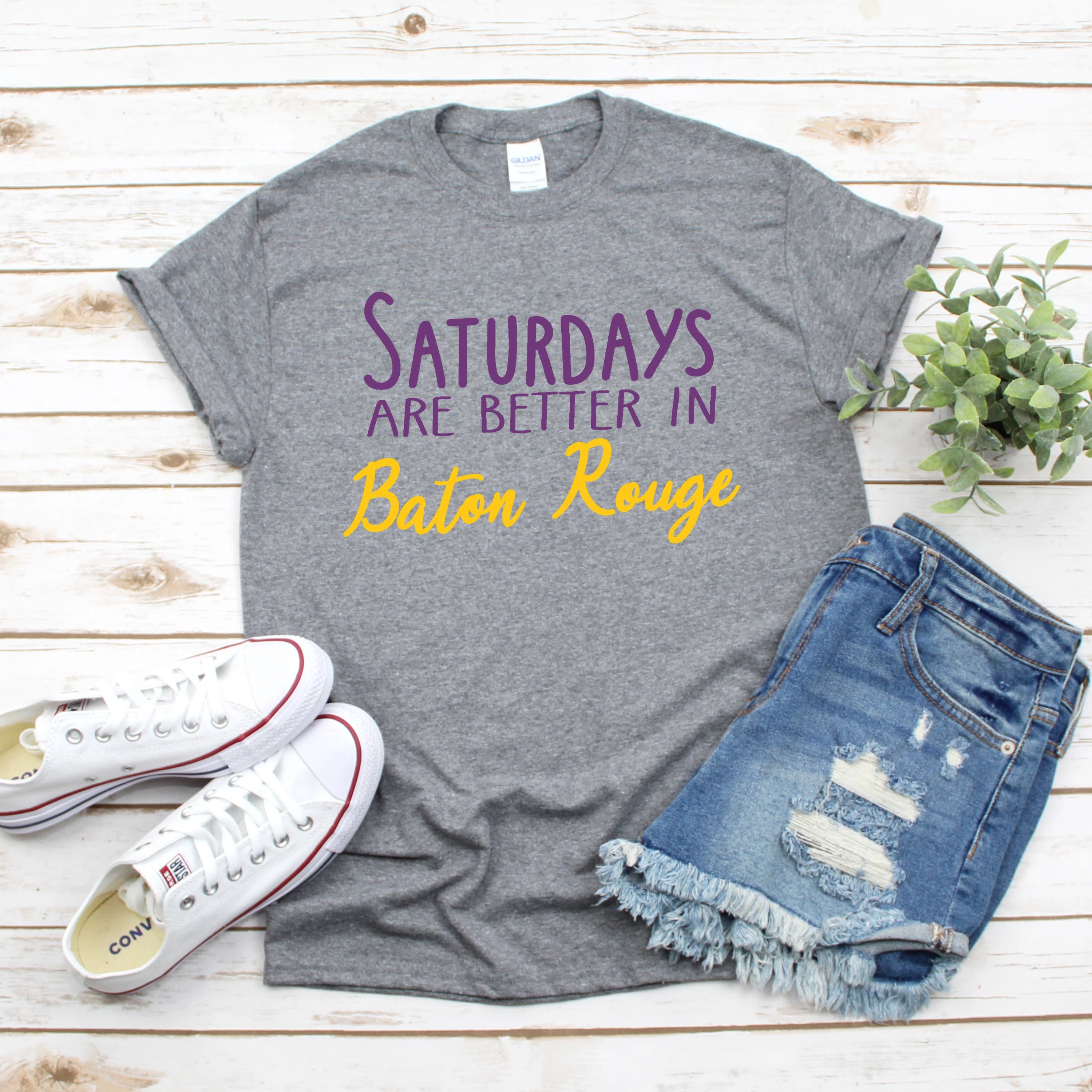 Saturdays In Baton Rouge Gameday T-Shirt - Southern Ivy Boutique