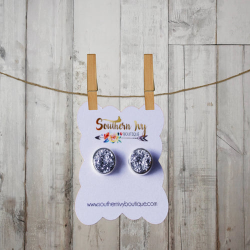 Silver & Silver Post Druzy Earring - Southern Ivy Boutique